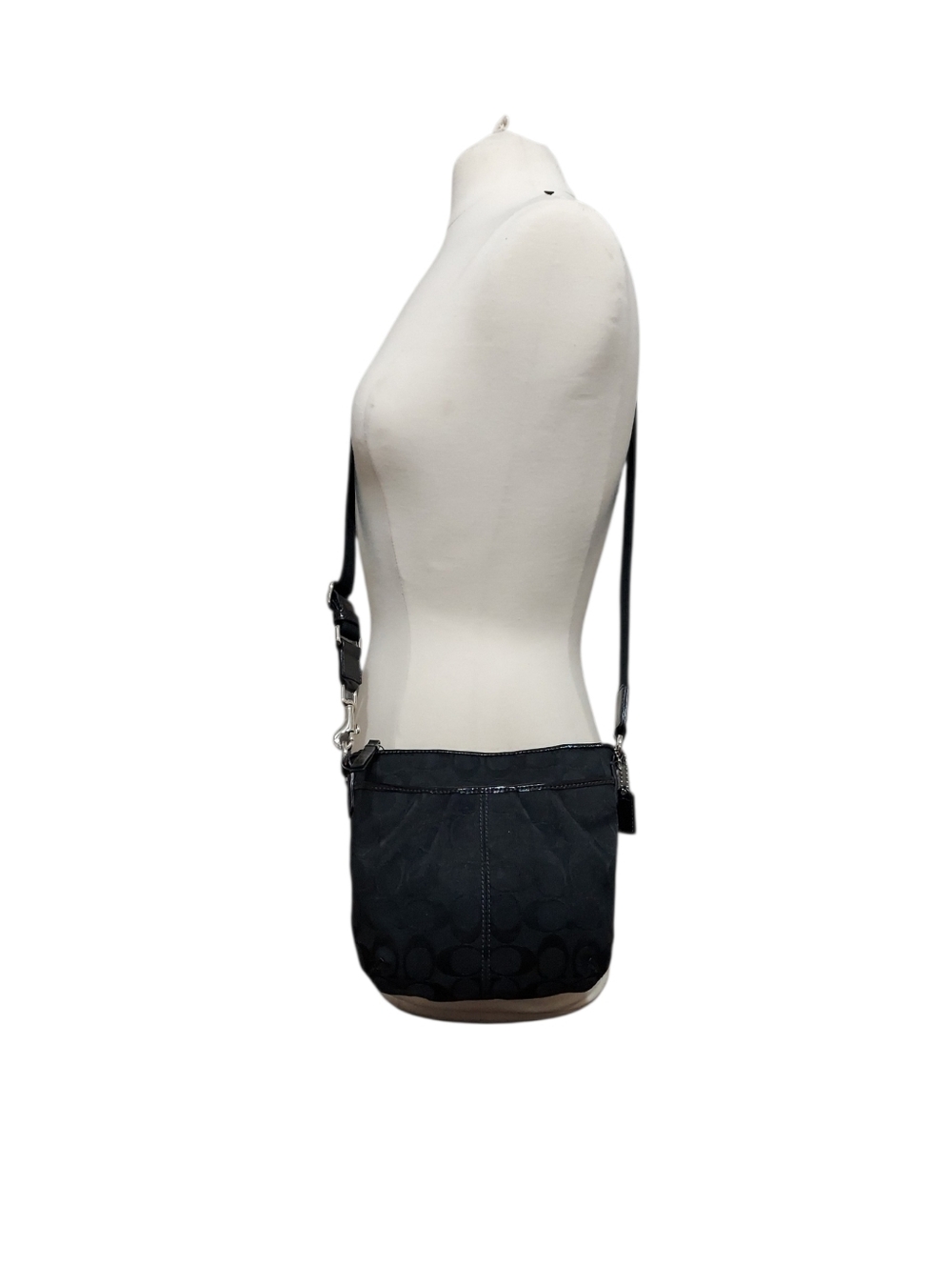 Y2K Coach Vintage Zip Ashley Swingpack Jacquard & Patent Leather Gently Loved - Picture 4 of 8